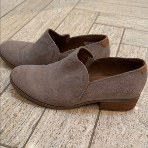 Toms Suede Ankle Booties in Taupe